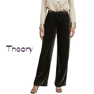 Theory Hunter Green Velvet Pants NWT Size S